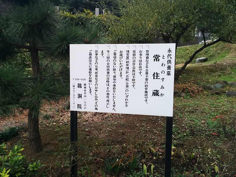 龍洞院　案内看板