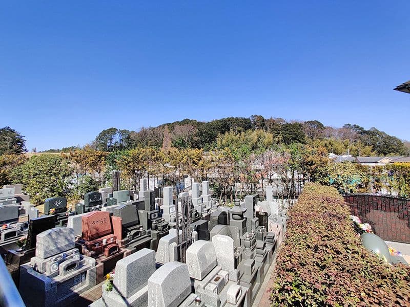 横浜セントヒル霊園 植栽と青空に包まれた開放感ある墓地