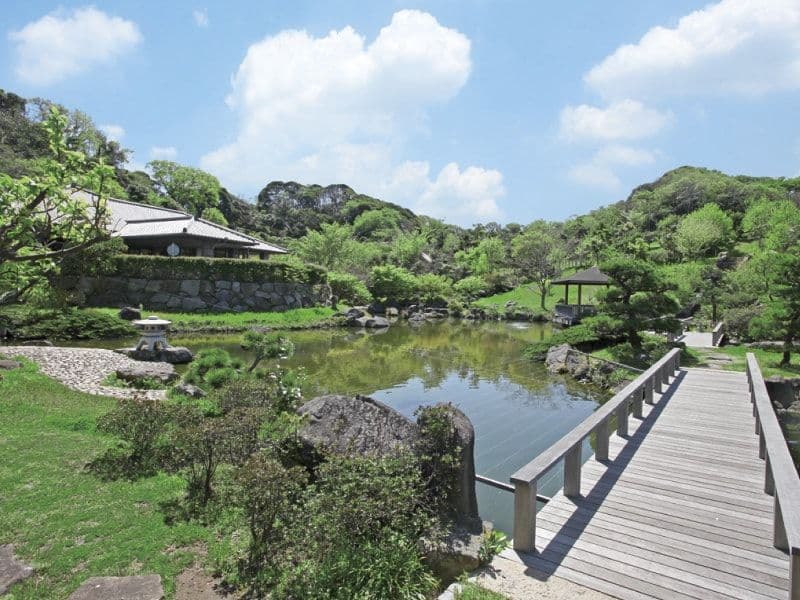 三浦霊園内にある池と自然