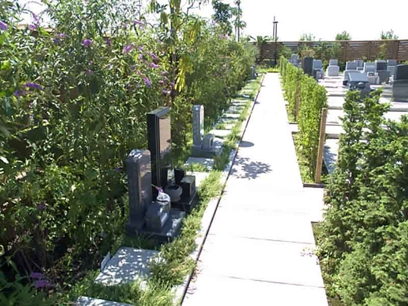 鴻巣霊園　園内の参道はバリアフリー
